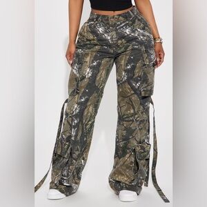 Fashion Nova Camouflage Wide Leg Pants